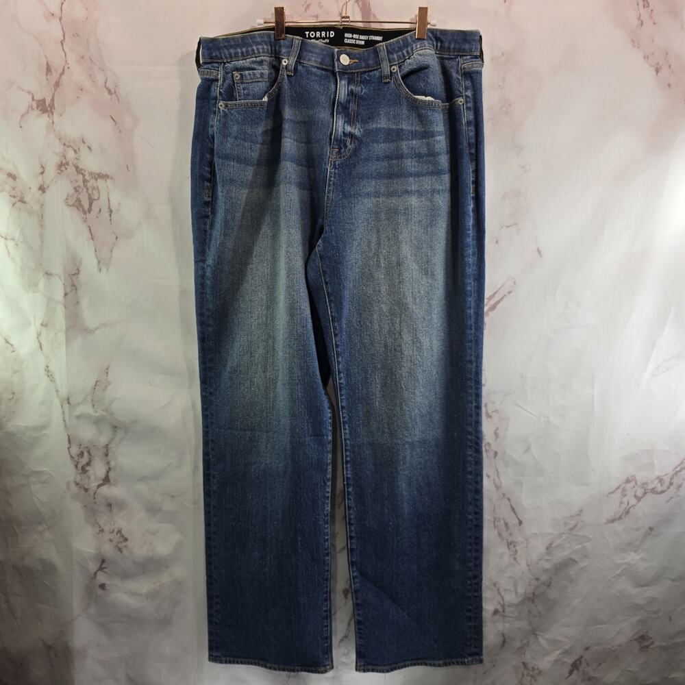 Torrid Jeans Women 16T 16 High Rise Baggy Straight Denim Stretchy Tall Long